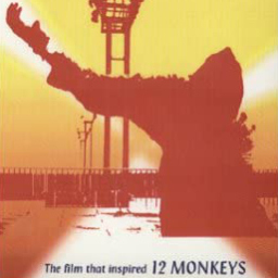 An orange and yellow image of a figure falling to the ground. At the bottom it says,'The film that inspired 12 Monkeys'